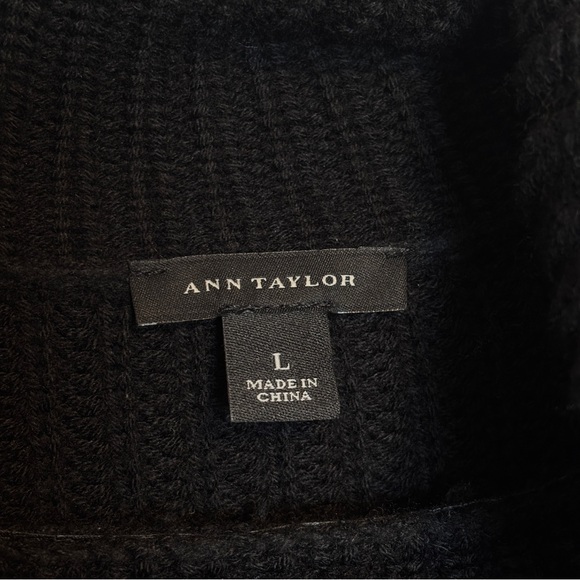Ann Taylor Turtleneck Black‎ Sweater Dress Size L - Picture 6 of 10